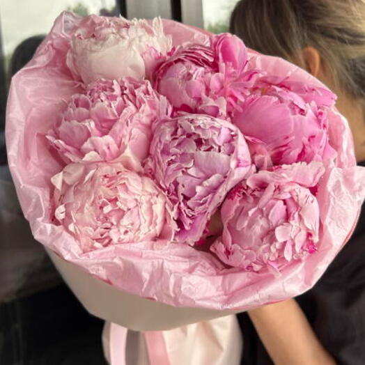 Букет из пионов «Клубничный шейк»🌸