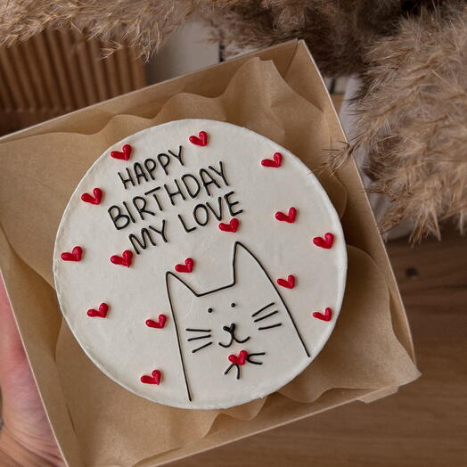 Бенто торт happy birthday my love с котиком