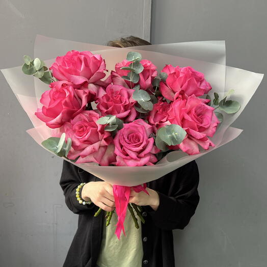 Букет Французская роза Лола с эвкалиптом 💖