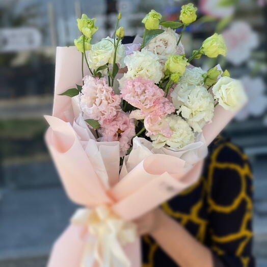 Peach summer! из эустомы 💐🦋🍀 больше живых Цветов и меньше обертки пустой =)