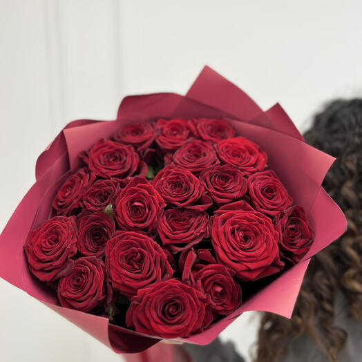 Роза Red Naomi 60см, красная упак, 21шт