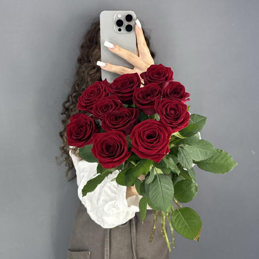 Охапка/ МОНОБУКЕТ🌹Красная Роза Ред Наоми 11шт