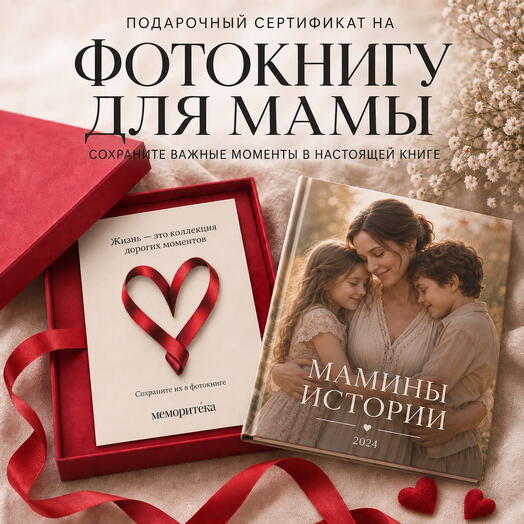 Подарочный сертификат на фотокнигу для мамы