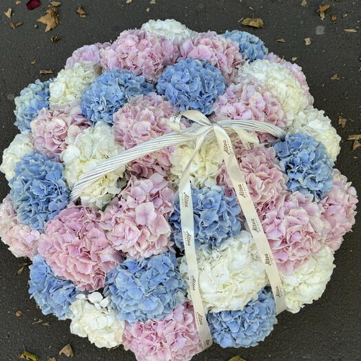 Hydrangeas in basket