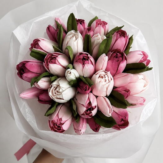 Букет зефирных цветов🌷| подарок маме| подарок девушке| подарок женщине|
