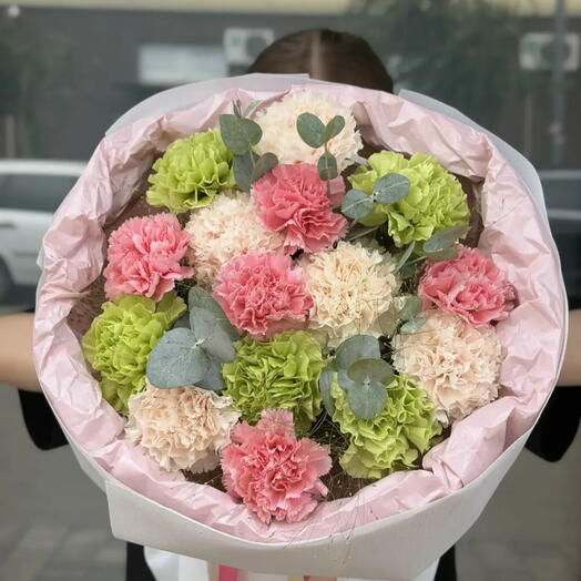Хит продаж 🔥букет с стойкими диантусами и эвкалиптом🌸