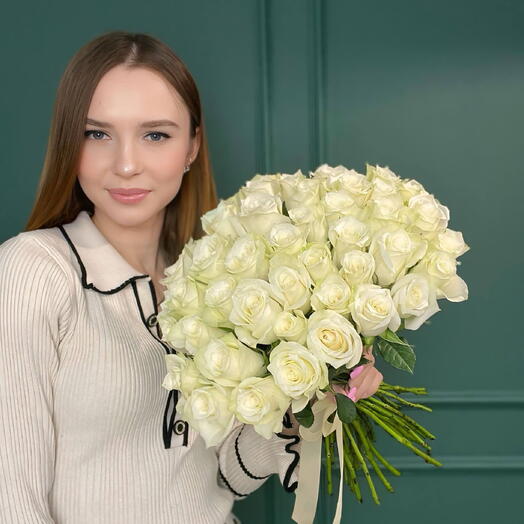 Букет из 51 белой розы