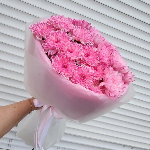 Букет 🎀 Розовый🎀 из кустовых хризантем 5шт