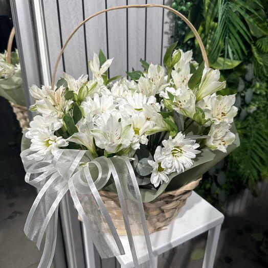 Композиция корзинка с хризантемой и альстромерией 💕32006