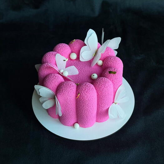 Муссовый бенто торт с бабочками