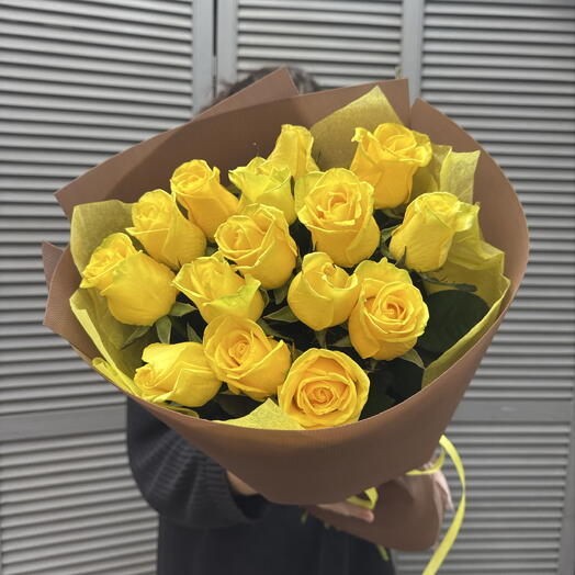 Монобукет желтых роз💛