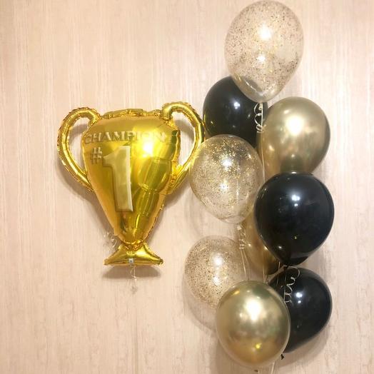 Balls with a champion's cup 10 pcs