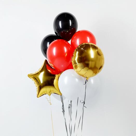 Bouquet of helium balloons "Youth" of 10 pieces