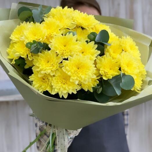 Моно из ярких хризантем