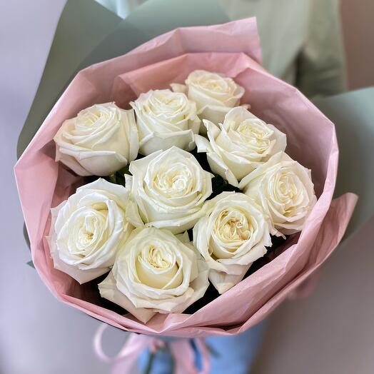9 rosas blancas