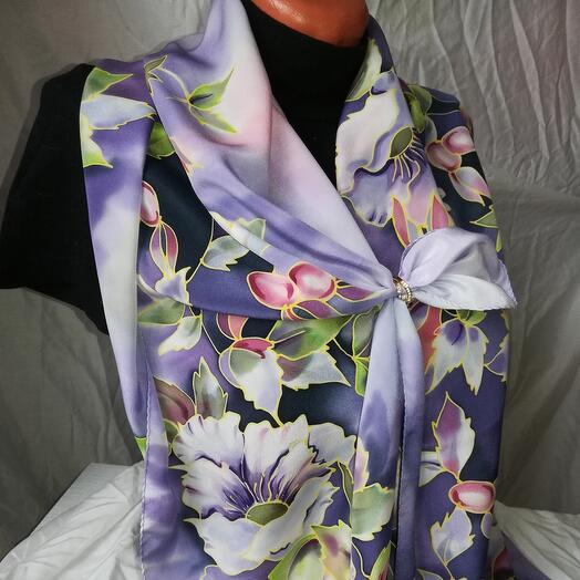 Bufanda-batik "Música de flores"