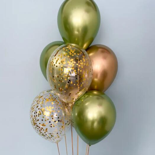 Paquete de globos "Eucalipto Dorado"