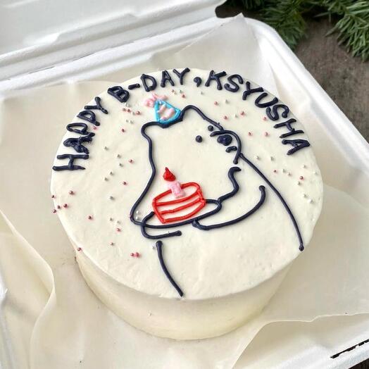 Bento cake with a simple pattern