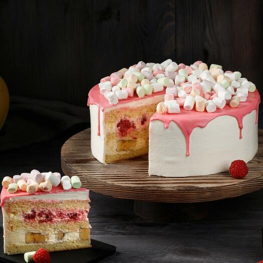 Торт Малина-банан, большой