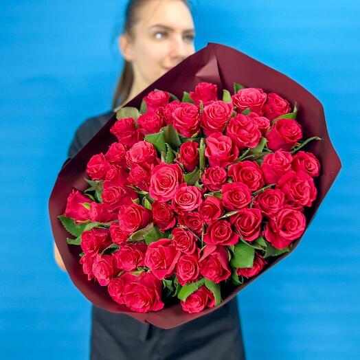 Букет 51 ароматная роза. Монобукет 633. Leora Flowers дом цветочной моды