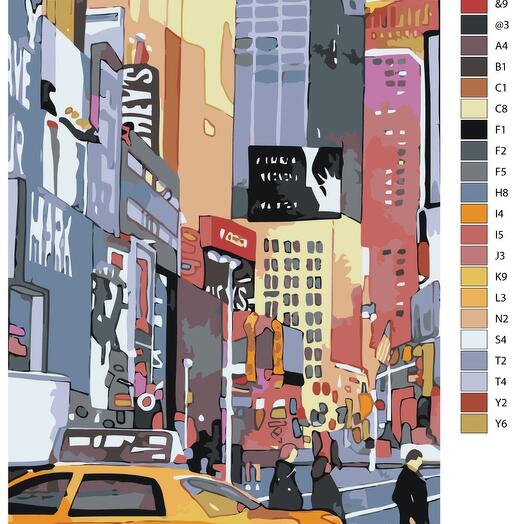 Картина по номерам W-35 "Пейзаж города Нью-Йорк (New York)" 50х70