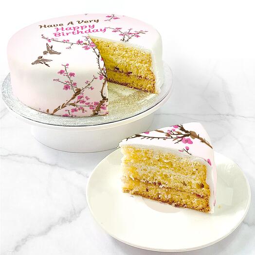 Birthday Pink Blossoms Cake - Serves 8