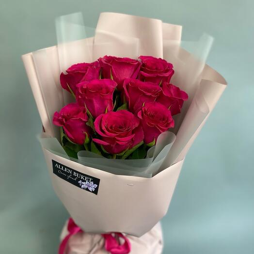 9 rosas grandes