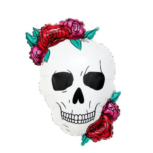 Balloon skull with roses