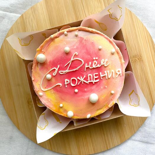 Pastel de Bento "feliz Cumpleaños" mármol rosa