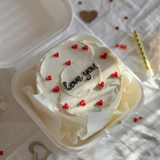 Бенто торт «love you» девушке на 8 марта