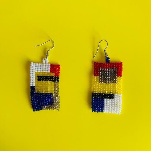Серьги из бисера «Абстрактная геометрия»