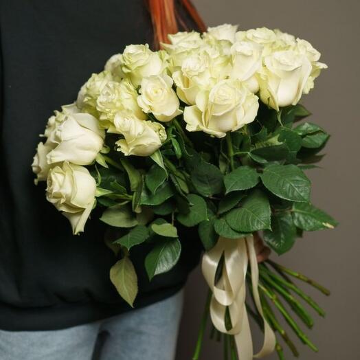 Роза  белая 50см