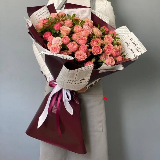 Coral roses in stylish design