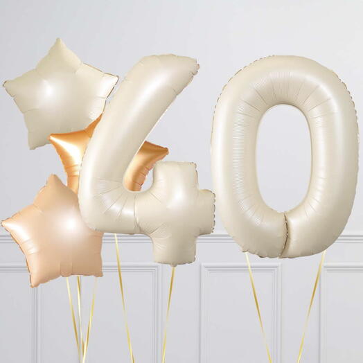 Amber Blush Birthday Number Balloons Set