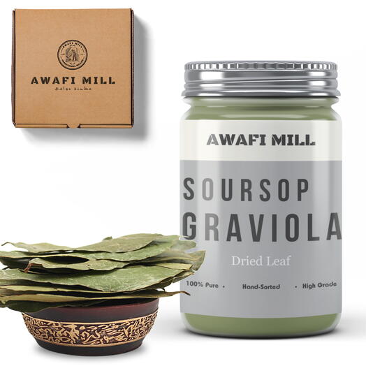 AWAFI MILL Soursop Graviola | guanabana Tea Leaves - Bottle of 25 Leaves