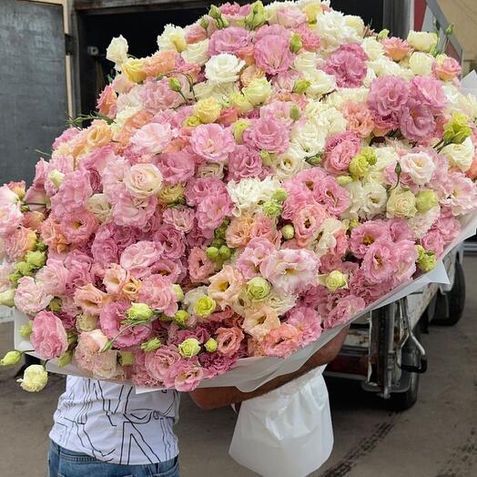 Pink and white miks lisianthus bouquet