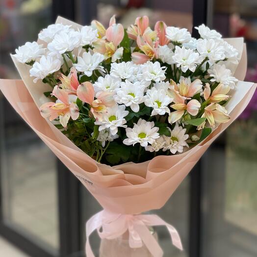 Bouquet of Chrysanthemums and Alstroemeria