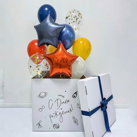 Коробка-сюрприз с шарами. Сет 120