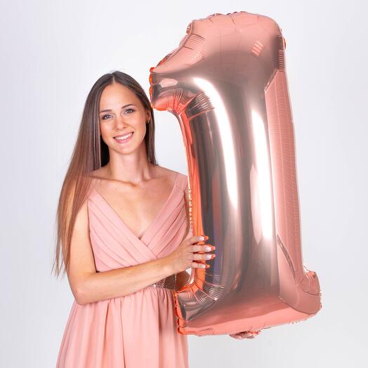 Фольгированная цифра ROSE GOLD