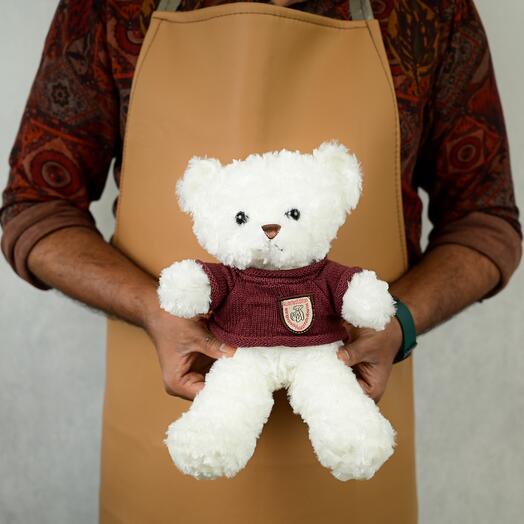 30cm - Dark Red Sweater Teddy Bear Doll-5489