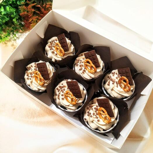 Cupcakes de chocolate "caramelo Salado" 6 piezas