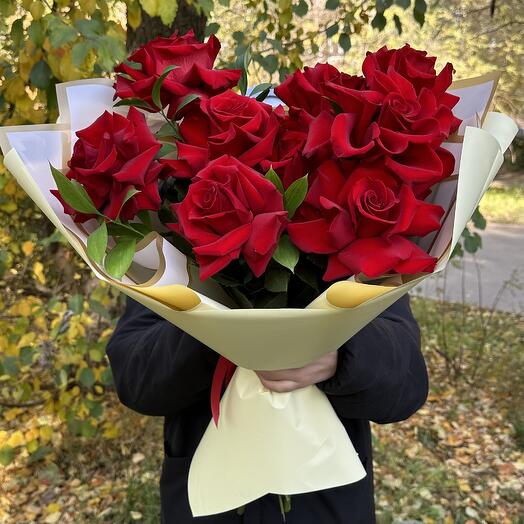 Букет 9 шикарных французских роз
