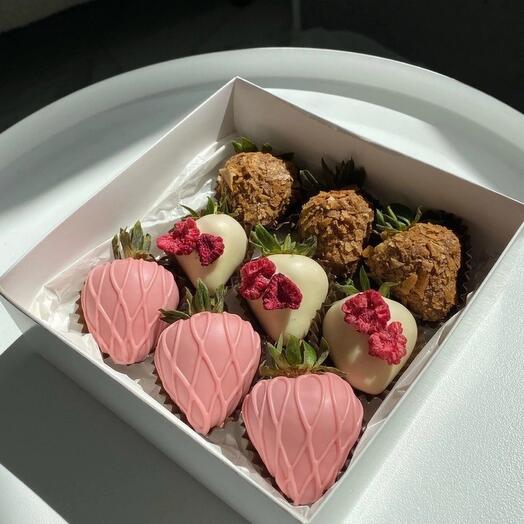 Set de fresas en chocolate "victoria"