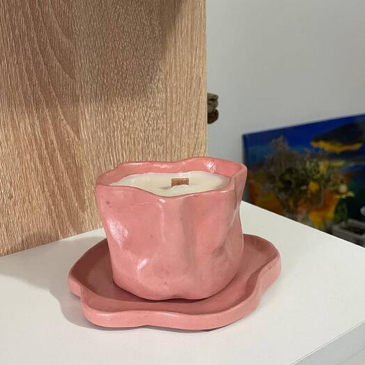 Свеча с ароматом «медовая роза» ·K17·