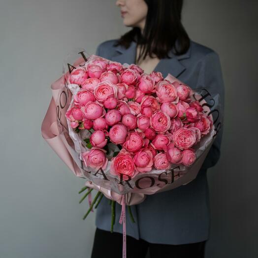 Пионовидная кустовая роза Silva Pink 21шт