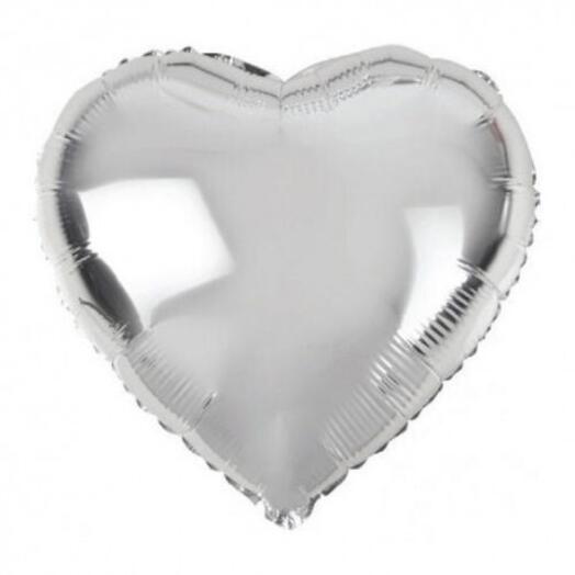Ball heart foil silver