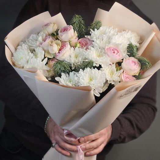 Букет с розами и нобилисом