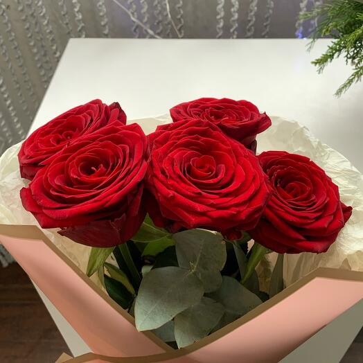 Красные розы 🌹 5 штук