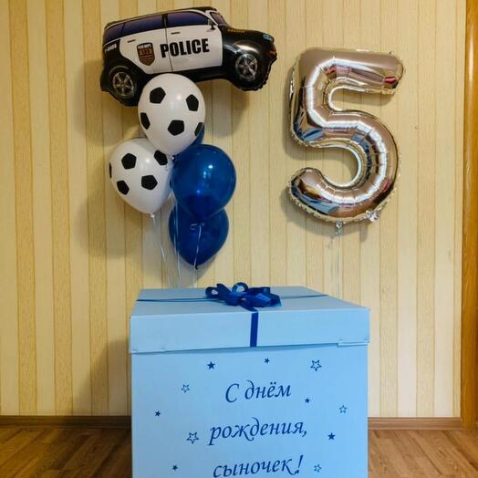 Коробка мальчику с полицейской машиной