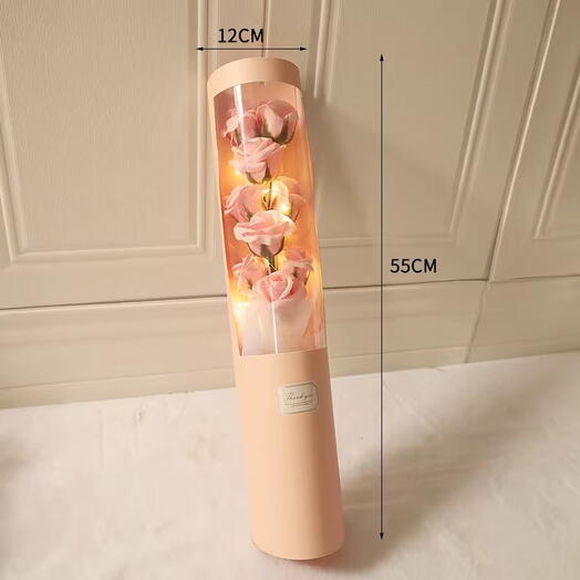 EElegant Rose Bouquet in a Box with LED Lights